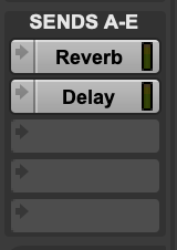 Reverb and Delay Sends instantiated on an audio track