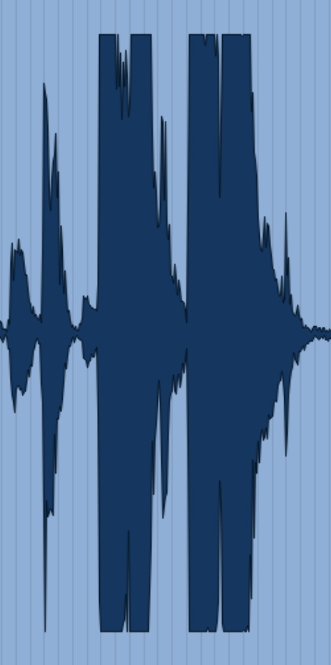 an example of clipped audio waveform being displayed in pro tools